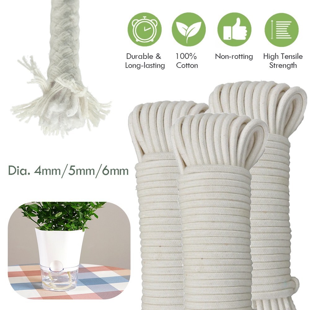 Smart Garden Technology - 4/5/6mm autoirrigante cotone stoppino cavo piante